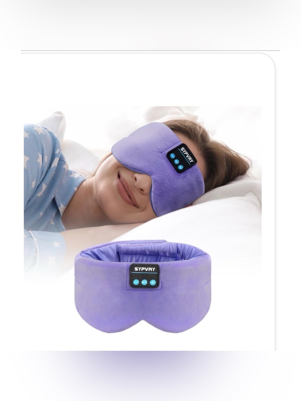 SYPVRY Lavender Heated Sleep Mask - Soothing Eye Pillow